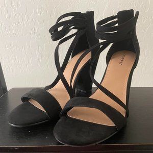Torrid Black Faux Suede Cone Heel